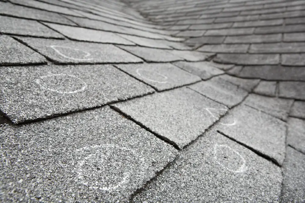 Asphalt roof hail damage insurance claim