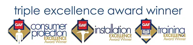 GAF triple excellence award winner consumer protection installation training