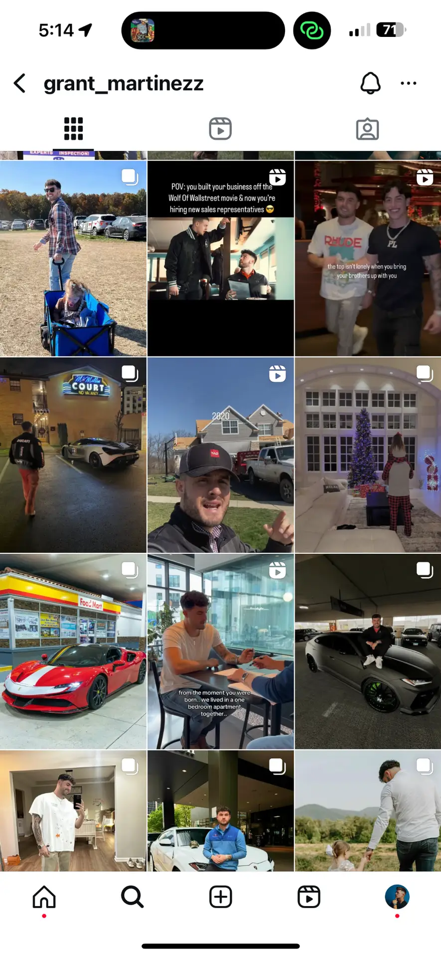 Grant Martinez team culture moments — family, vehicles, and celebrations
