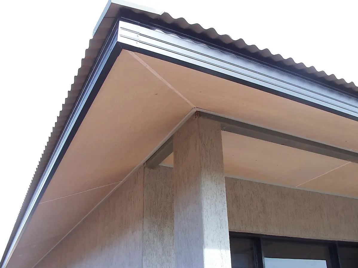 New fascia wrap and soffit installation on a residential home exterior